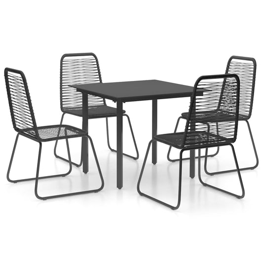 Dining Set | Black | PVC Rattan | 5 Piece Set | Light Weight | Dining Set Dining Set | Black | PVC Rattan | 5 Piece Set | Light Weight | Dining Set
