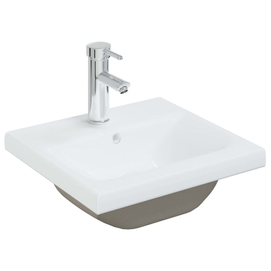 Built-in Basin with Faucet 42x39x18 cm Ceramic White Built-in Basin with Faucet 42x39x18 cm Ceramic White