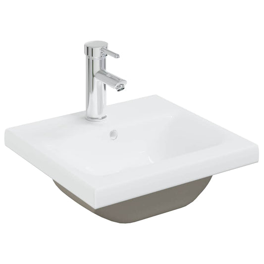 Built-in Basin with Faucet 42x39x18 cm Ceramic White Built-in Basin with Faucet 42x39x18 cm Ceramic White