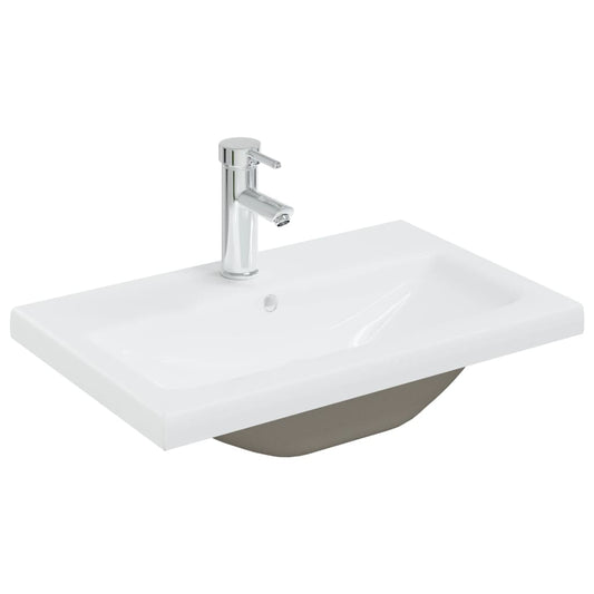 Built-in Basin with Faucet 61x39x18 cm Ceramic White Built-in Basin with Faucet 61x39x18 cm Ceramic White