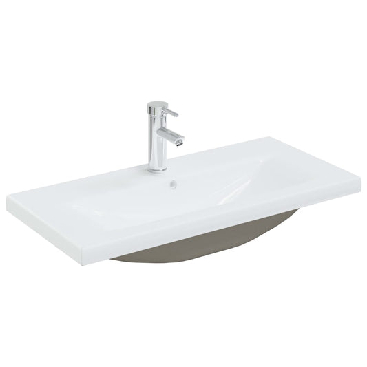 Built-in Basin with Faucet 81x39x18 cm Ceramic White Built-in Basin with Faucet 81x39x18 cm Ceramic White