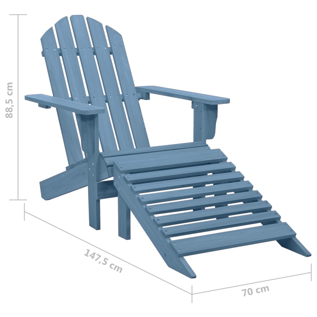 Garden Chair | Blue | Solid Fir Wood | Standard | Detachable