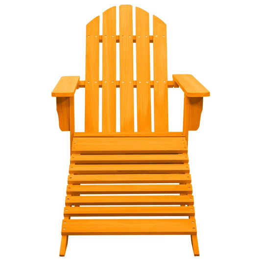 Garden Adirondack Chair with Ottoman Solid Fir Wood Orange Garden Adirondack Chair with Ottoman Solid Fir Wood Orange