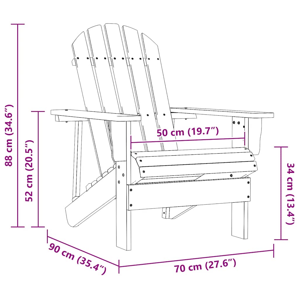 315875 vidaXL Garden Adirondack Chair Solid Fir Wood Blue