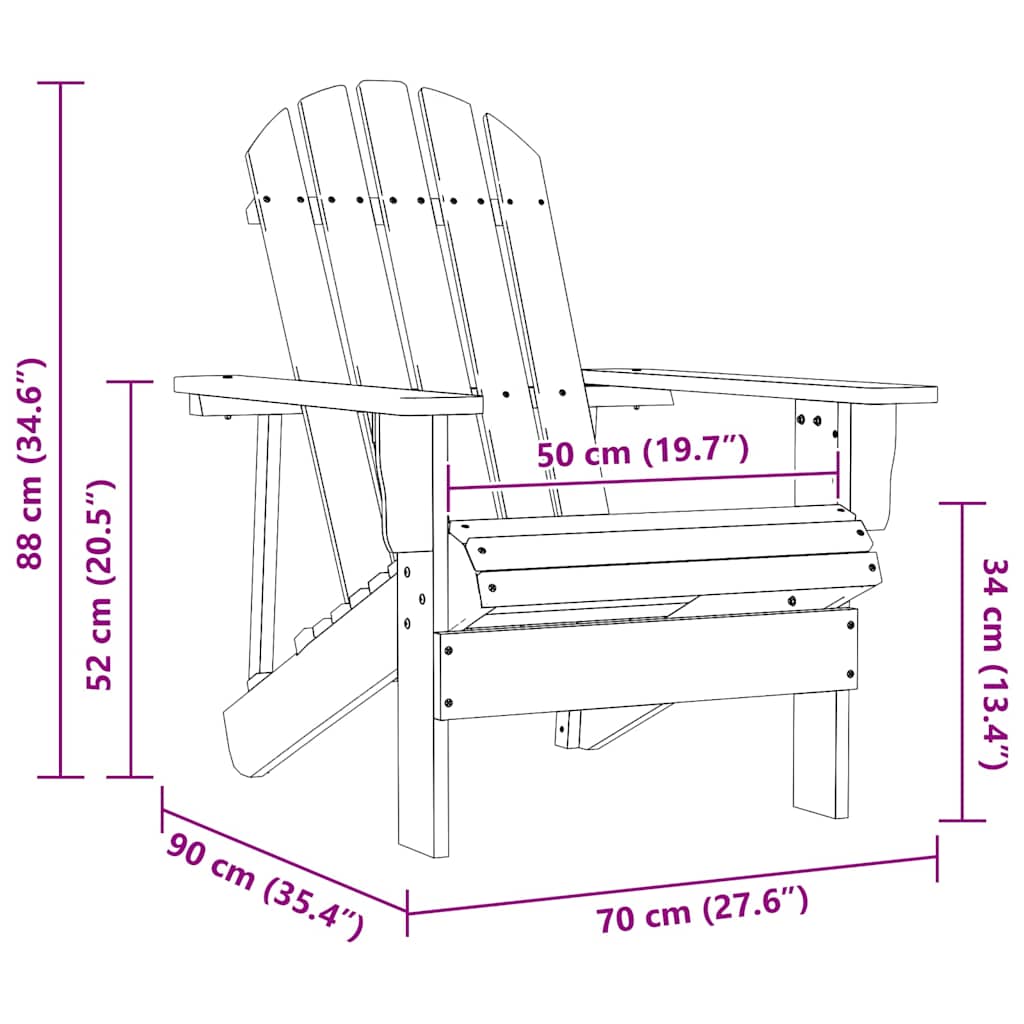 315878 vidaXL Garden Adirondack Chair Solid Fir Wood Orange