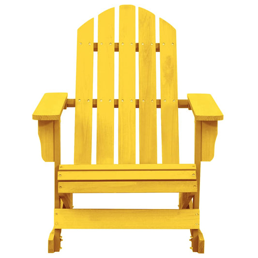 Garden Adirondack Rocking Chair Solid Fir Wood Yellow Garden Adirondack Rocking Chair Solid Fir Wood Yellow