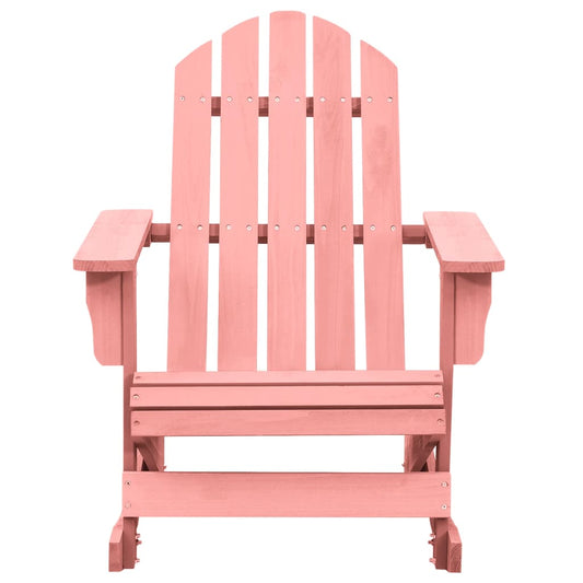 Garden Adirondack Rocking Chair Solid Fir Wood Pink Garden Adirondack Rocking Chair Solid Fir Wood Pink