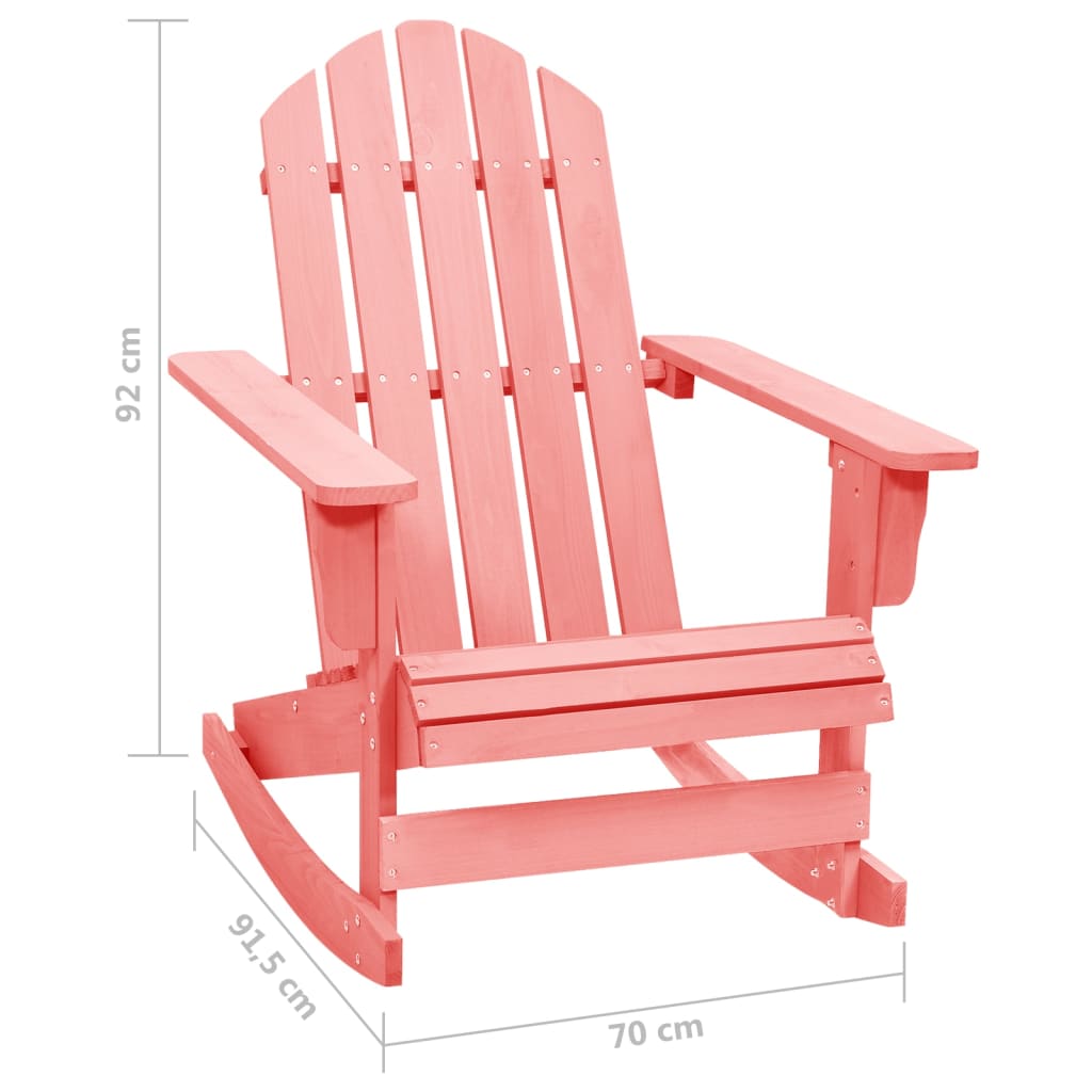 Garden Rocking Chair | Pink | Solid fir wood | Standard