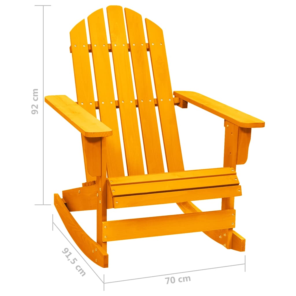 315888 vidaXL Garden Adirondack Rocking Chair Solid Fir Wood Orange