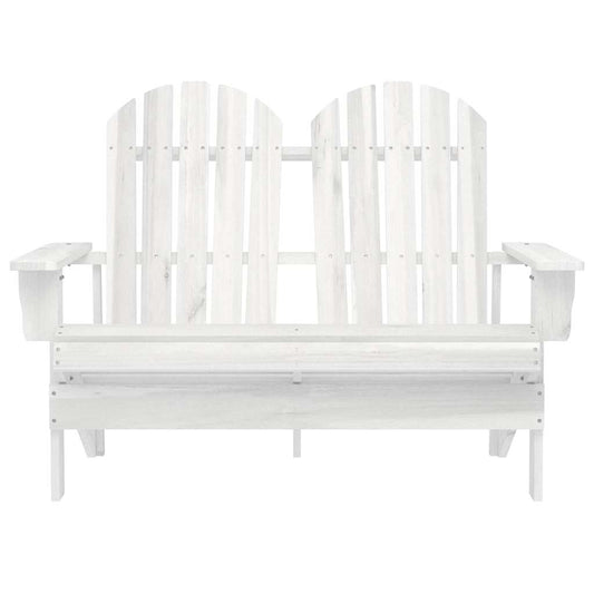 2-Seater Garden Adirondack Chair Solid Fir Wood White 2-Seater Garden Adirondack Chair Solid Fir Wood White