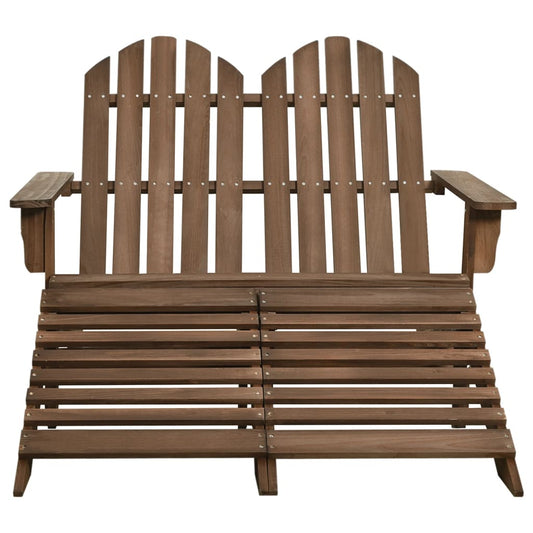 2-Seater Garden Adirondack Chair&Ottoman Fir Wood Brown 2-Seater Garden Adirondack Chair&Ottoman Fir Wood Brown