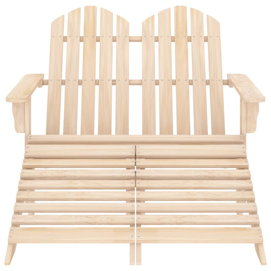 2-Seater Garden Adirondack Chair & Ottoman Fir Wood 2-Seater Garden Adirondack Chair & Ottoman Fir Wood