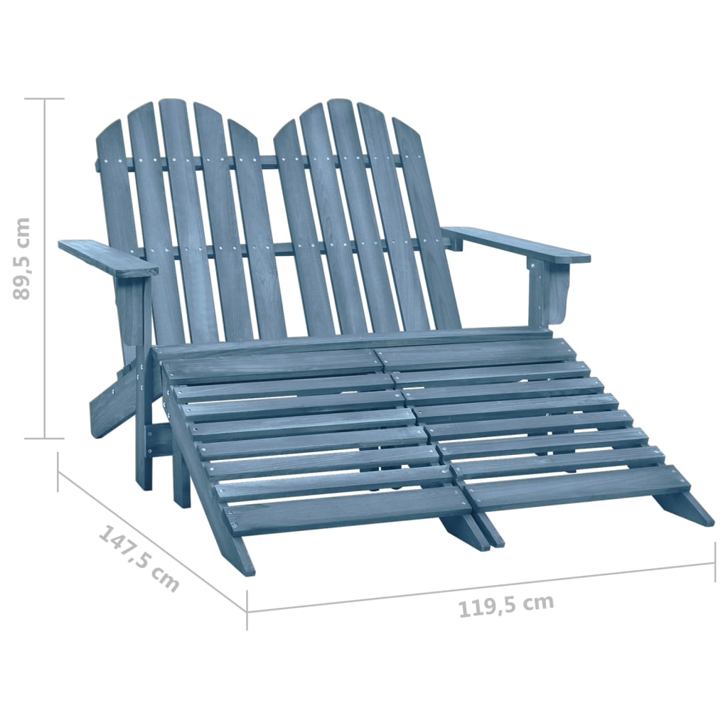 Garden Chair | Blue | Solid fir wood | Large | Detachable