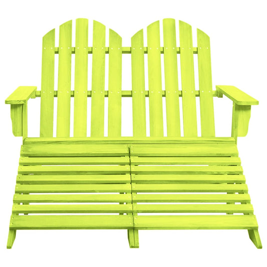 2-Seater Garden Adirondack Chair&Ottoman Fir Wood Green 2-Seater Garden Adirondack Chair&Ottoman Fir Wood Green