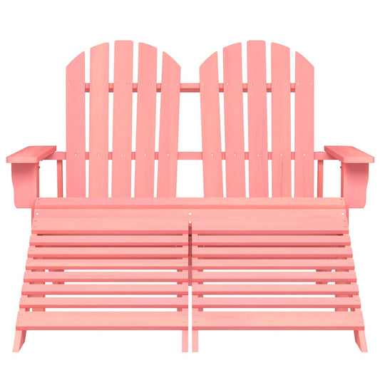 2-Seater Garden Adirondack Chair&Ottoman Fir Wood Pink 2-Seater Garden Adirondack Chair&Ottoman Fir Wood Pink