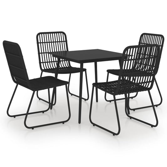 Dining Set | Black | Poly rattan | 80cm x 80cm x 74cm | Durable Dining Set | Black | Poly rattan | 80cm x 80cm x 74cm | Durable
