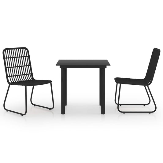 3 Piece Outdoor Dining Set Poly Rattan and Glass 3 Piece Outdoor Dining Set Poly Rattan and Glass