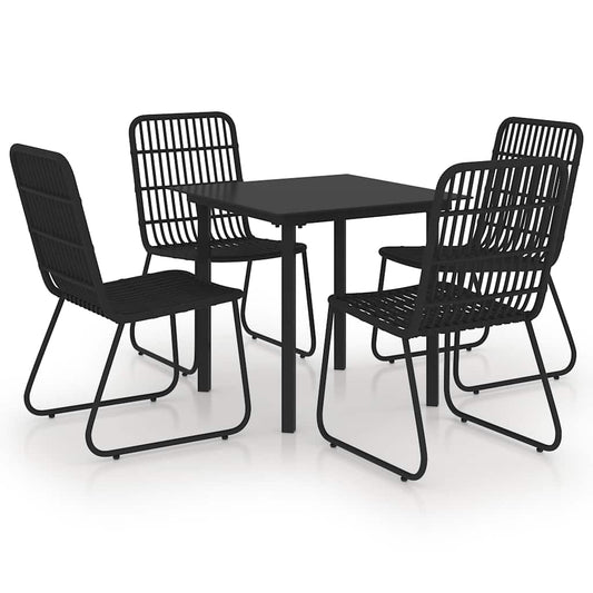 5 Piece Outdoor Dining Set Poly Rattan and Glass 5 Piece Outdoor Dining Set Poly Rattan and Glass