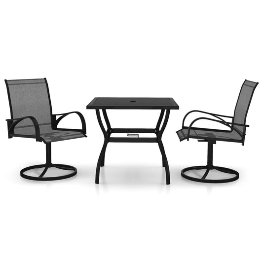 3 Piece Garden Dining Set Textilene and Steel 3 Piece Garden Dining Set Textilene and Steel