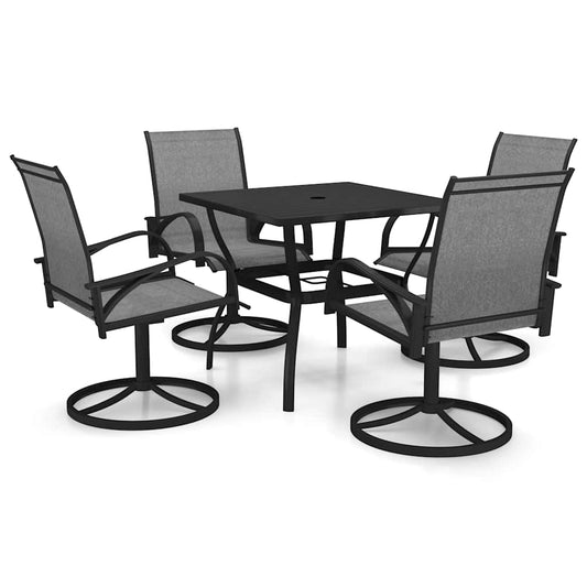 5 Piece Garden Dining Set Textilene and Steel 5 Piece Garden Dining Set Textilene and Steel