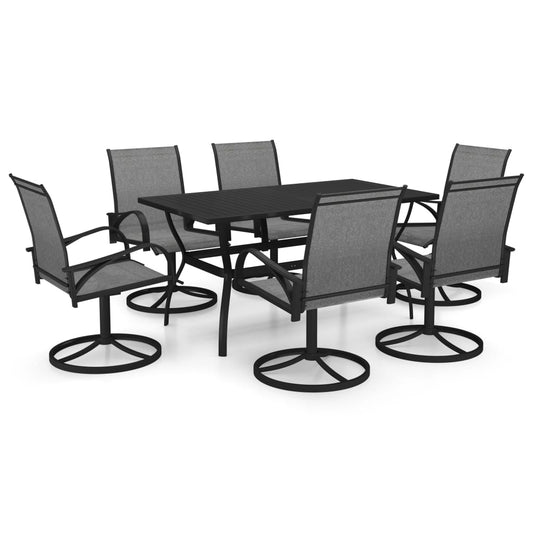 7 Piece Garden Dining Set Textilene and Steel 7 Piece Garden Dining Set Textilene and Steel