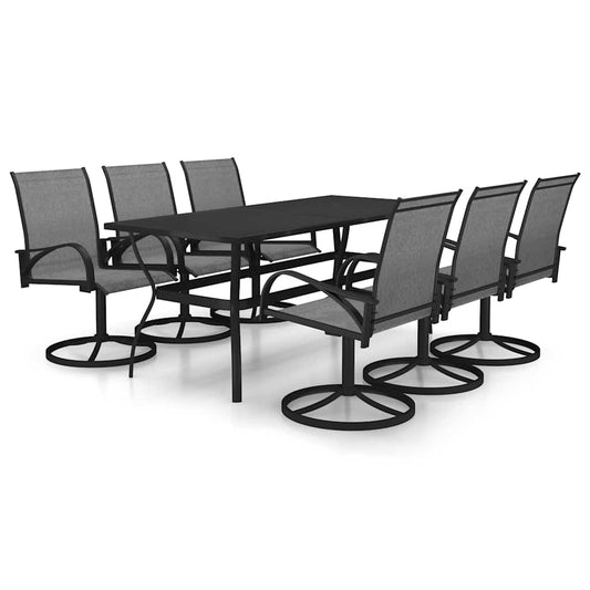 7 Piece Garden Dining Set Textilene and Steel 7 Piece Garden Dining Set Textilene and Steel