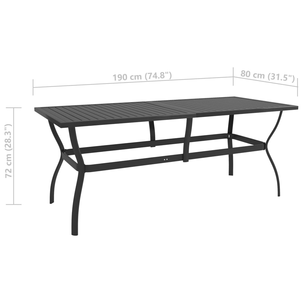 7 Piece Garden Dining Set Textilene and Steel