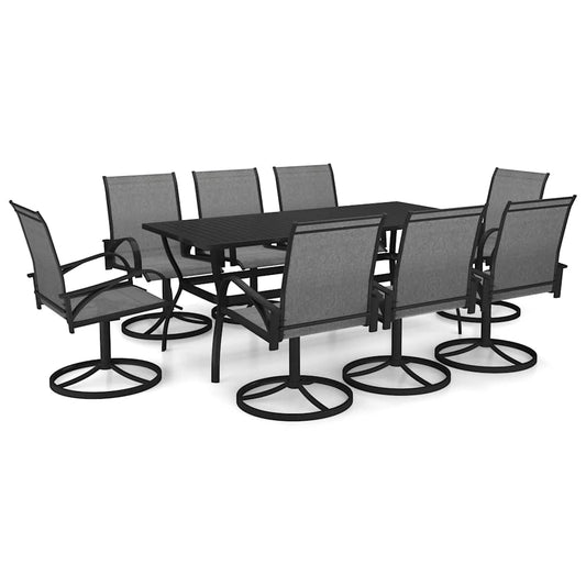 9 Piece Garden Dining Set Textilene and Steel 9 Piece Garden Dining Set Textilene and Steel