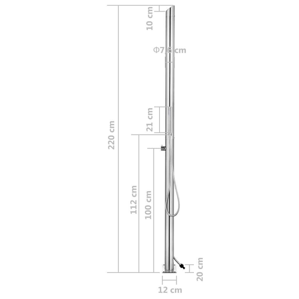 315942 vidaXL Garden Shower 220 cm Stainless Steel