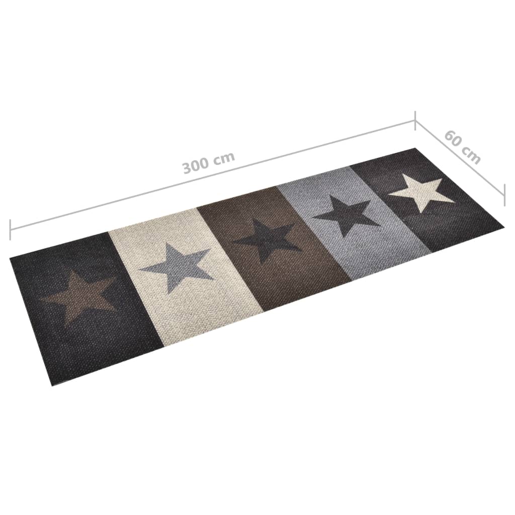 315963 vidaXL Kitchen Carpet Washable Stars 60x300 cm