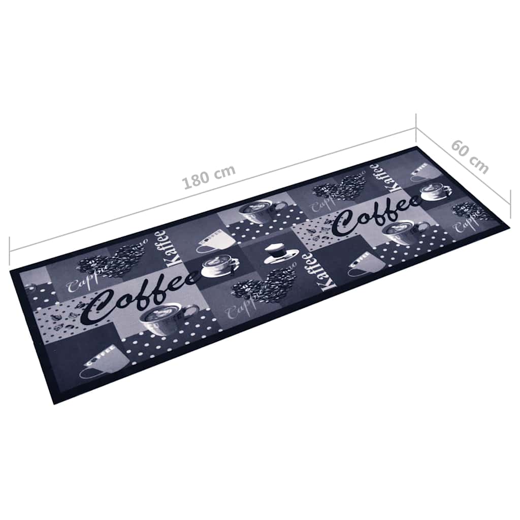 315968 vidaXL Kitchen Carpet Washable Coffee Blue 60x180 cm
