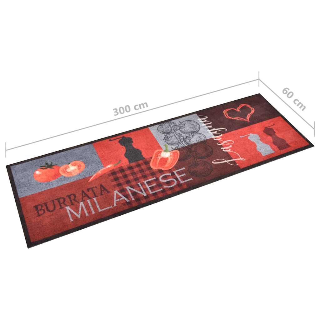 315978 vidaXL Kitchen Carpet Washable Tomatoes 60x300 cm
