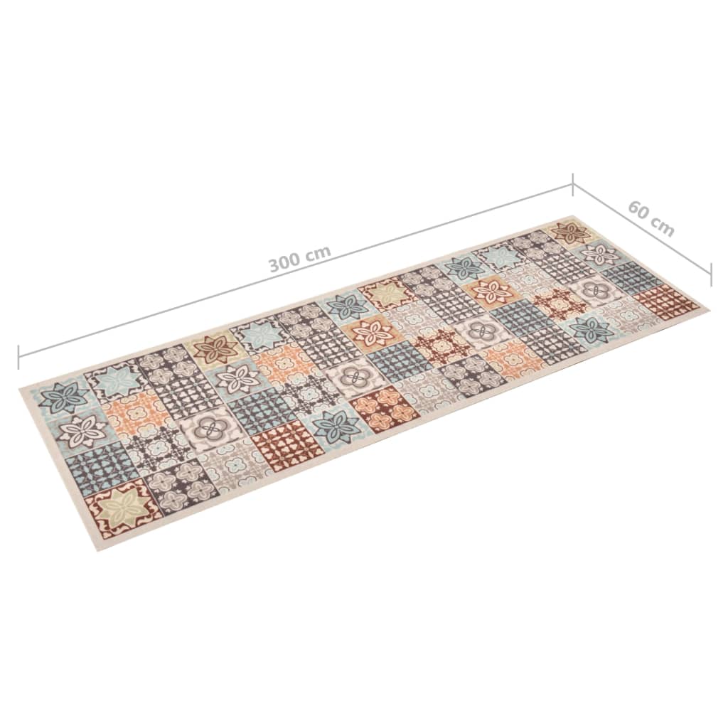 315984 vidaXL Kitchen Carpet Washable Mosaic Colour 60x300 cm