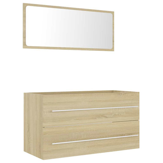 2 Piece Bathroom Furniture Set Sonoma Oak Engineered Wood 2 Piece Bathroom Furniture Set Sonoma Oak Engineered Wood