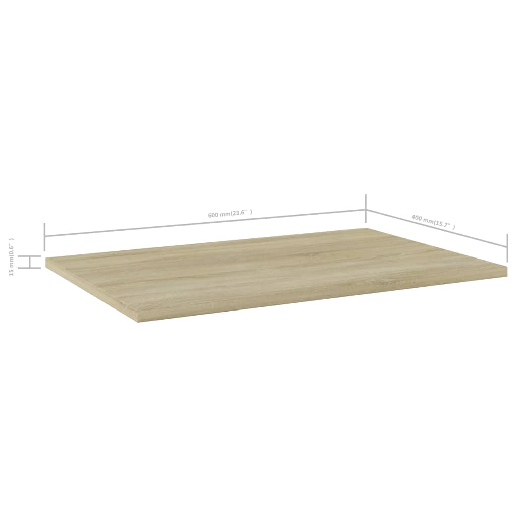 805257 vidaXL Bookshelf Boards 8 pcs Sonoma Oak 60x40x1,5 cm Engineered Wood