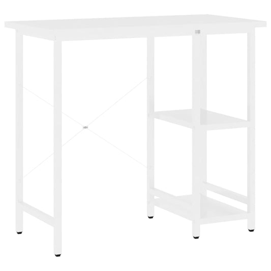 Computer Desk White 80x40x72 cm MDF and Metal Computer Desk White 80x40x72 cm MDF and Metal