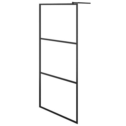 Shower walls Black 90 x 195 cm Glass and Aluminium Shower walls Black 90 x 195 cm Glass and Aluminium
