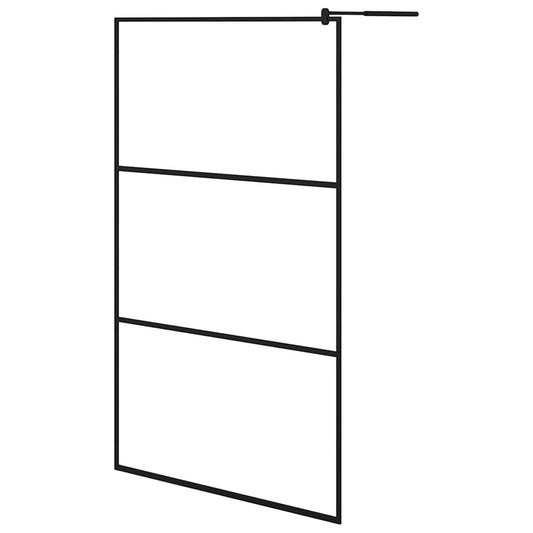 Shower walls Black 115 x 195 cm Glass and Aluminium Shower walls Black 115 x 195 cm Glass and Aluminium