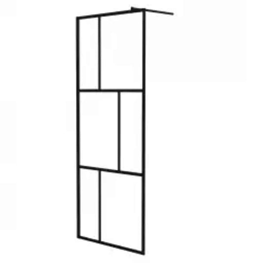 Walk-in Shower Wall with Tempered Glass Black 80x195 cm Walk-in Shower Wall with Tempered Glass Black 80x195 cm