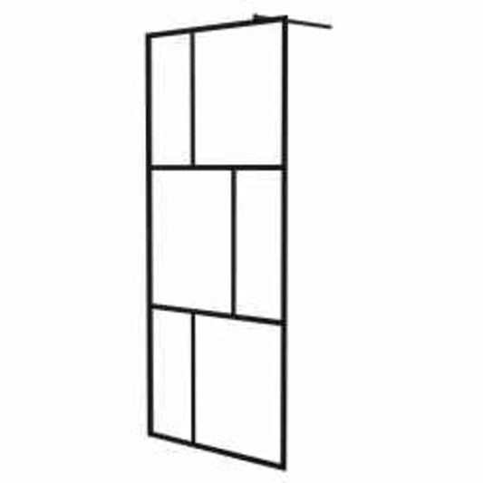 149153 vidaXL Walk-in Shower Wall with Tempered Glass Black 90x195 cm 149153 vidaXL Walk-in Shower Wall with Tempered Glass Black 90x195 cm