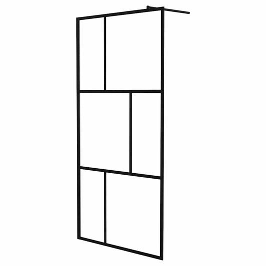Walk-in Shower Wall with Tempered Glass Black 100x195 cm Walk-in Shower Wall with Tempered Glass Black 100x195 cm
