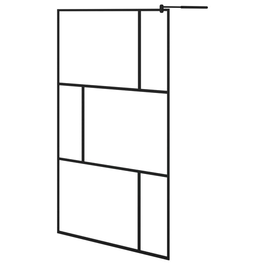 Walk-in Shower Wall with Tempered Glass Black 115x195 cm Walk-in Shower Wall with Tempered Glass Black 115x195 cm