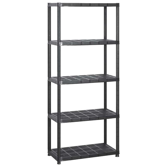 Storage Shelf 5-Tier Black 213x38x170 cm Plastic Storage Shelf 5-Tier Black 213x38x170 cm Plastic