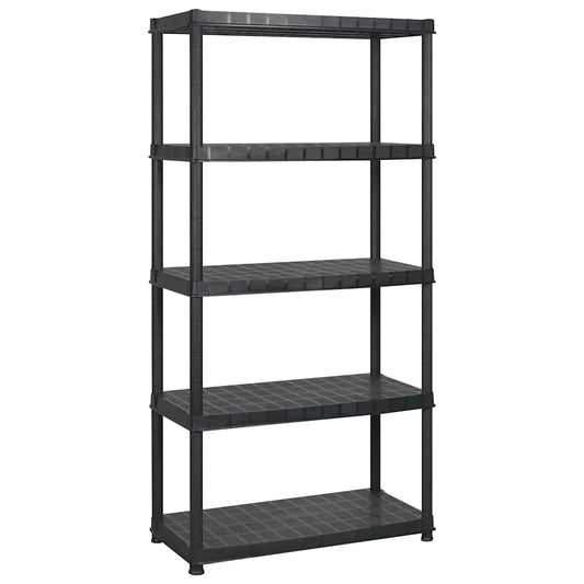 Storage Shelf 5-Tier Black 274,5x45,7x185 cm Plastic Storage Shelf 5-Tier Black 274,5x45,7x185 cm Plastic