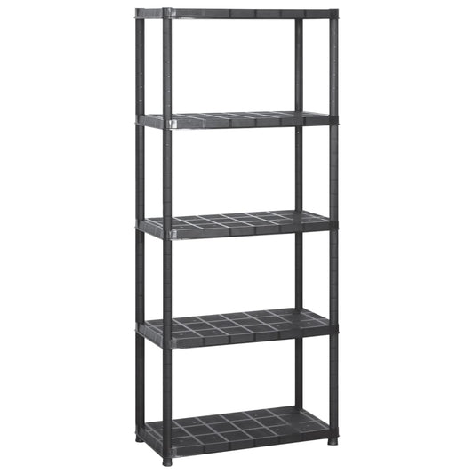 Storage Shelf 5-Tier Black 284x38x170 cm Plastic Storage Shelf 5-Tier Black 284x38x170 cm Plastic