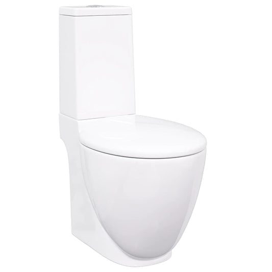 WC Ceramic Toilet Bathroom Round Toilet Bottom Water Flow White WC Ceramic Toilet Bathroom Round Toilet Bottom Water Flow White