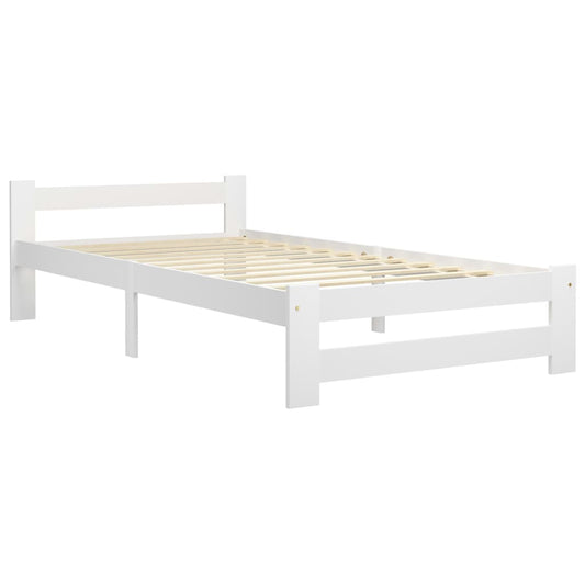 Bed Frame | White | Solid pine wood, plywood | Single | Durable Bed Frame | White | Solid pine wood, plywood | Single | Durable