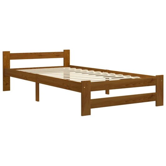 Bed Frame | Honey brown | Solid pine wood, plywood | Single | Durable Bed Frame | Honey brown | Solid pine wood, plywood | Single | Durable