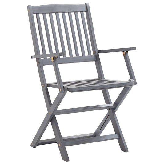 Outdoor Chair | Set of 6 | Grey | Solid Acacia wood | Standard | Foldable Outdoor Chair | Set of 6 | Grey | Solid Acacia wood | Standard | Foldable