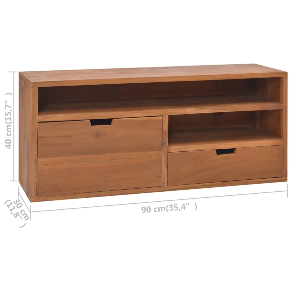326118 vidaXL TV Cabinet 90x30x40 cm Solid Teak Wood